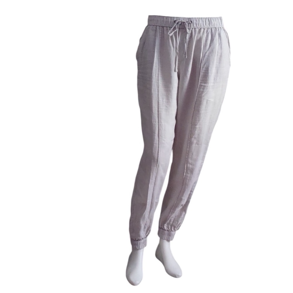 H by Halston Light Gray Drawstring Jogger Pants